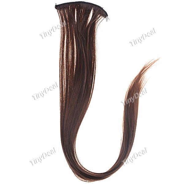 Long Straight Clip-on Wig Hair Extension -Brownish NHP-38154