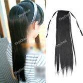 Faux Hair Piece 48cm Black for Home& Salon HHP-20417