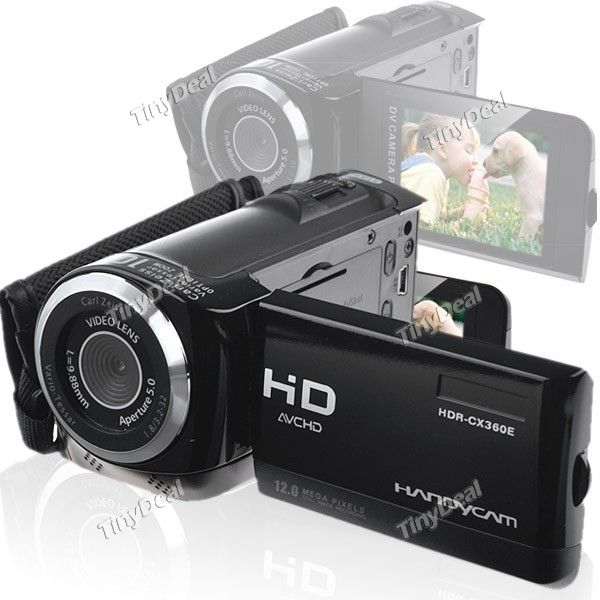 2.4 "270 graus tela de 720p HD 12MP DV Digital Camcorder Câm