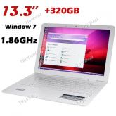 13.3" WIN 7 OS Notebook CPU Intel AtomD2500Dual Core/HD 320G
