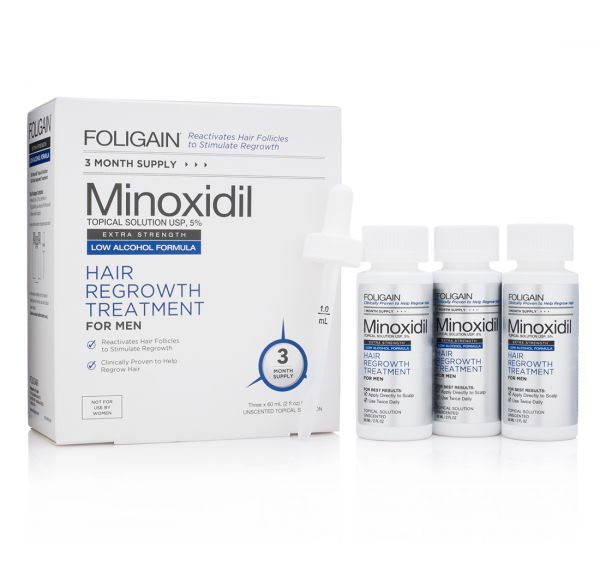 FOLIGAIN.N5 5% MINOXIDIL (Fórmula com Baixo Teor de Álcool) Suprimento para 3 Meses