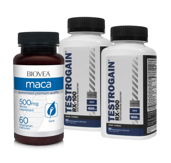 TESTROGAIN RX-100 E MACA PACOTE BÔNUS